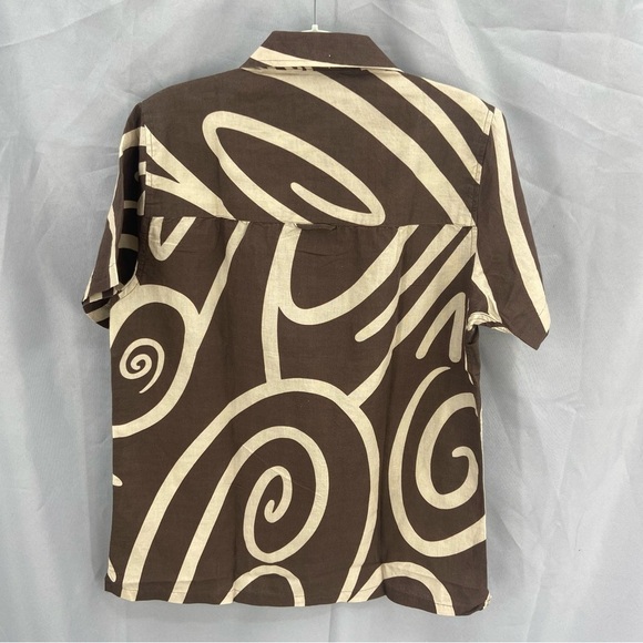Far Afield Selleck Short Sleeve Shirt Desert Palm Button Front Size Small NWT - Picture 8 of 9